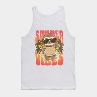 Summer Vibes Sloth Tank Top